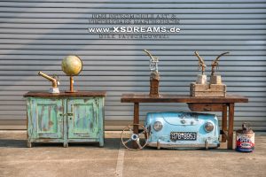 Skulpturen auf Steinsockel der "Gas-Off-Collection" mit originalen Zapfpistolen von 1910 - 1950 / © Dirk Patschkowski / Limited-Legends / Preise u. Abmessungen folgen